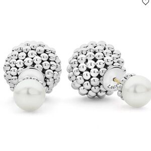 LAGOS Signature Caviar Pearl Front-Back Stud Earrings